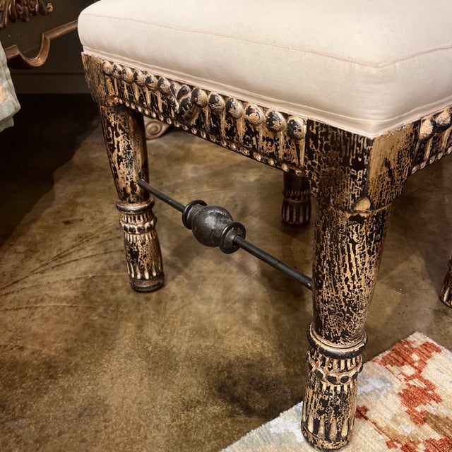 1990s Vintage Hand-Carved Spanish Colonial Style Chair For Sale - Image 4 of 13