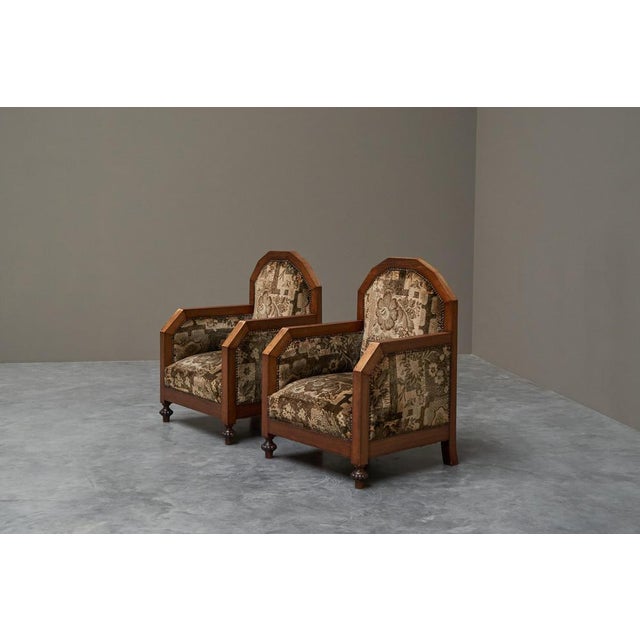 Set of Art Deco Armchairs in Wood and Tapisserie, 1920s For Sale - Image 4 of 15
