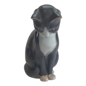 1980s Bing and Grondal Copenhagen Porcelain Sitting Cat