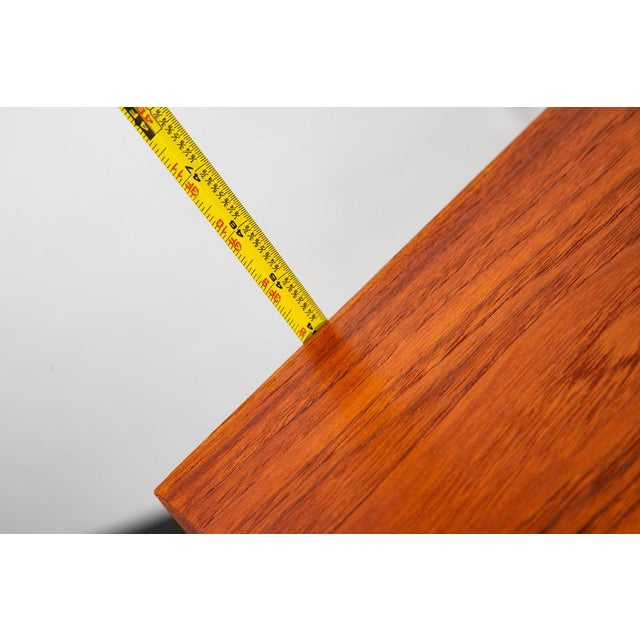 Mid Century Danish Modern Credenza Sideboard Sliding Doors Teak 3 Drawer Denmark For Sale - Image 12 of 12