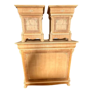 1990s Italian Natural Unpainted Set of a Chest of Drawers and Two Bedside Tables for Bedroom