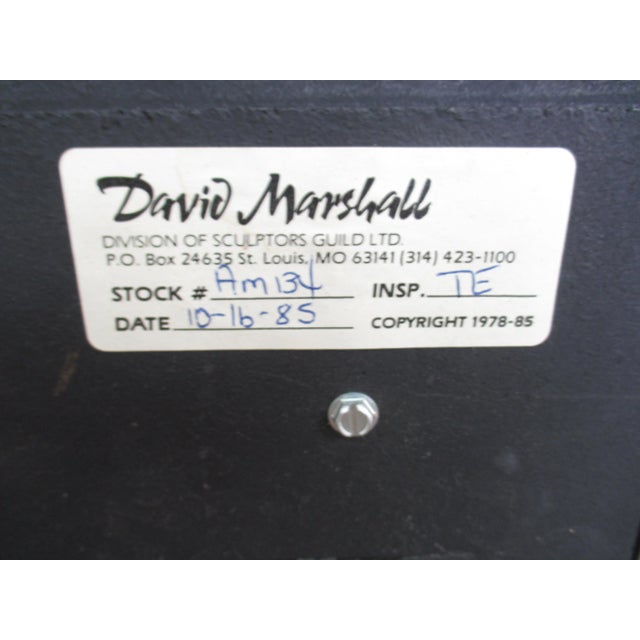 Mid Century David Marshall Black & Lavender Round Iris Design Mirror For Sale - Image 9 of 10