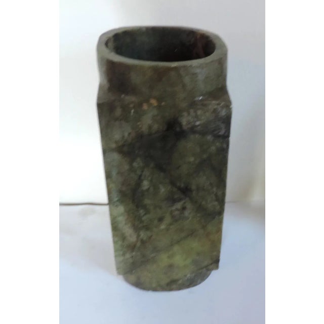 Early 20th Century Antique Chinese Carved Stone Cong For Sale - Image 5 of 11