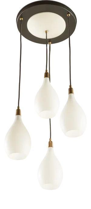 Vintage Italian Hanging Light in Opaline Glass, 1960s