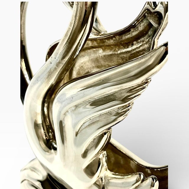 Silver Vintage French Silver Plate Swan Mail or Napkin Holder For Sale - Image 8 of 12