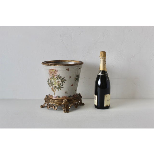 Wong Lee 1895 Porcelain Bronze Ormolu Pedestal Planter Cachepot For Sale - Image 10 of 13
