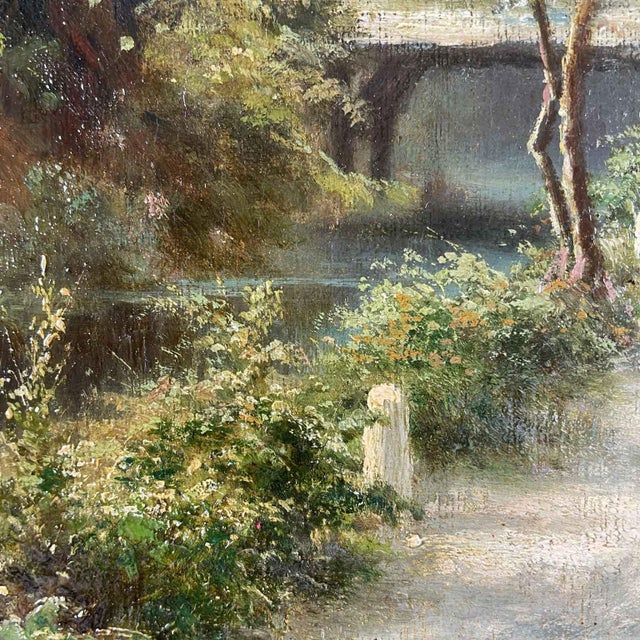 Silvio Poma, Landscape with Shepherds, 1890s, Oil on Canvas, Framed For Sale - Image 5 of 9