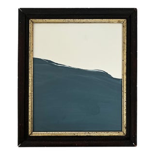 "Waves" Abstract Art in Antique Frame, Seascape Painting Transitional Wall Art by JTS For Sale