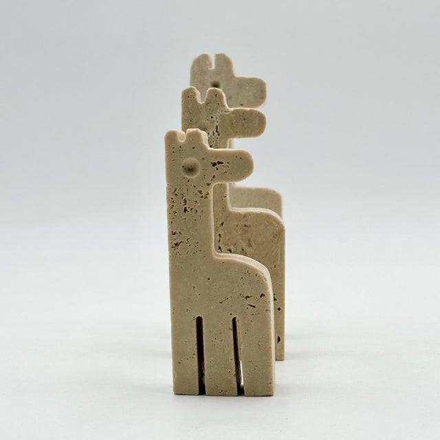 Vintage Italian Zoomorphic Sculptures in Travertine Stone, 1970s, Set of 3 For Sale - Image 9 of 14