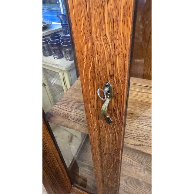 Auburn Antique Tiger Oak Empire China Cabinet For Sale - Image 8 of 12