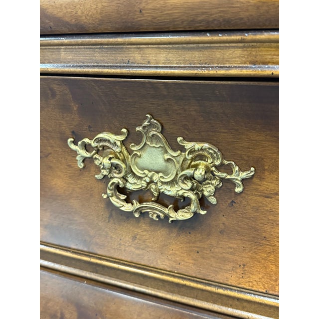 Henredon Villandry Collection Burled Walnut Bombe French Armoire For Sale - Image 11 of 12