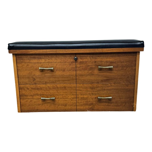 1960s Lane Record Storage Bench on Wheels Chairish