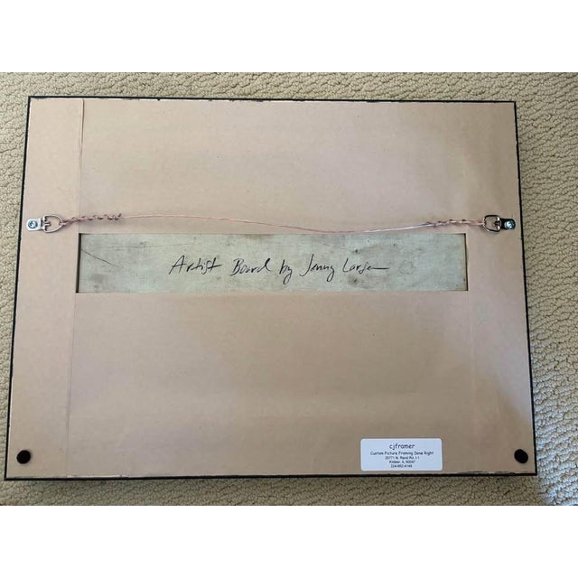 Oil painted artist board by Jenny Larsen, signature on back. Custom frame included.
