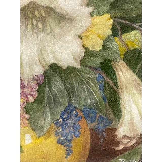 A Watercolor Still Life Bouquet Painting on Paper by Bailey Brownie For Sale - Image 10 of 10
