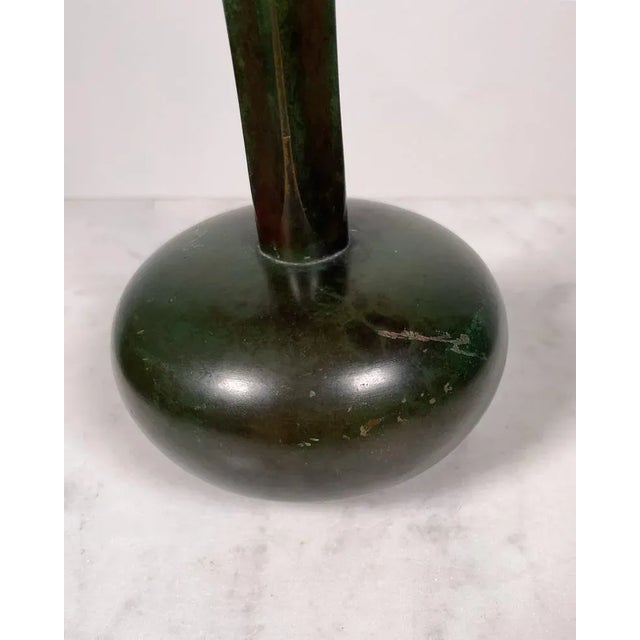 Art Deco Patinated Bronze Vase from GAB, 1930s For Sale - Image 6 of 8