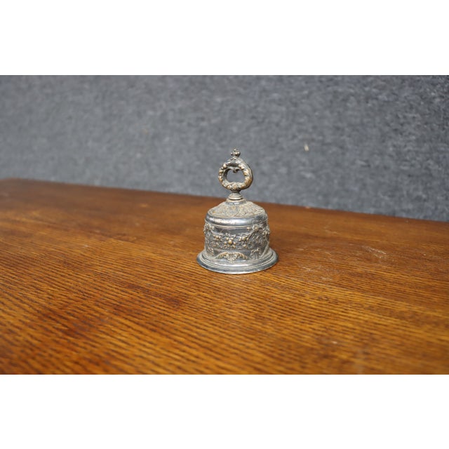 Early 20th Century Gorham Silver Plate Ornate Floral Repoussé Bell For Sale - Image 5 of 12