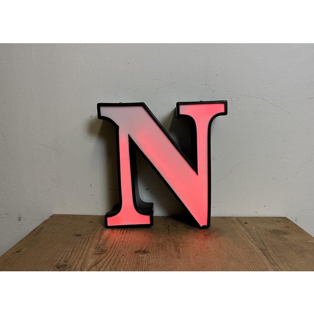 Vintage Illuminated Letter N, 1970s For Sale - Image 13 of 17