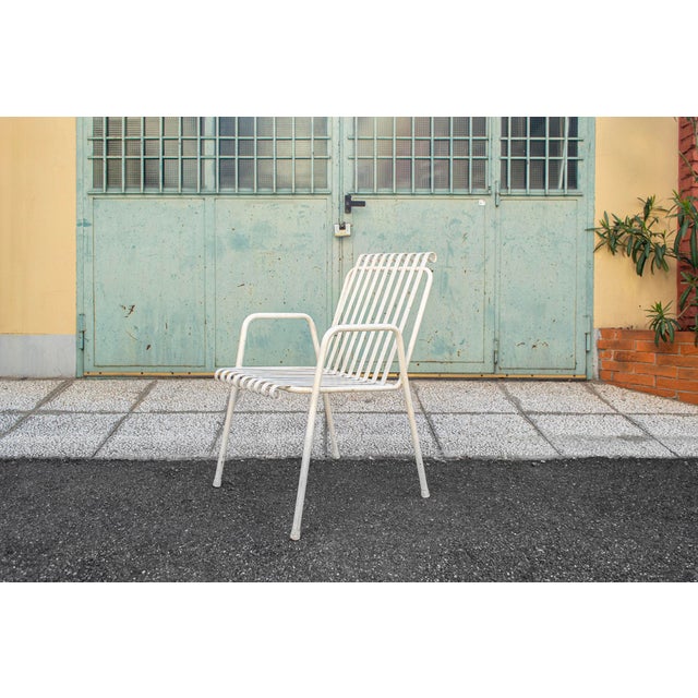 Garden chairs in lacquered metal. Italian production 1950s