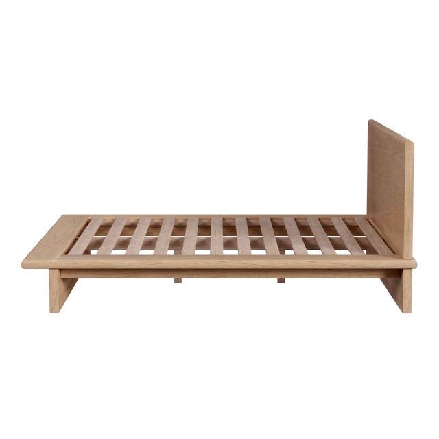 Halmstad Wood Platform Queen Bed, Blonde Oak For Sale In Chicago - Image 6 of 9