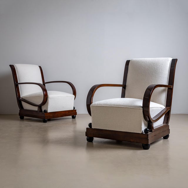 Early 20th Century Pair of Art Deco Armchairs, Italy For Sale - Image 12 of 14