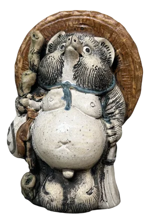 Decorative Tanuki Statue Shigaraki Ware, Japan, 1960