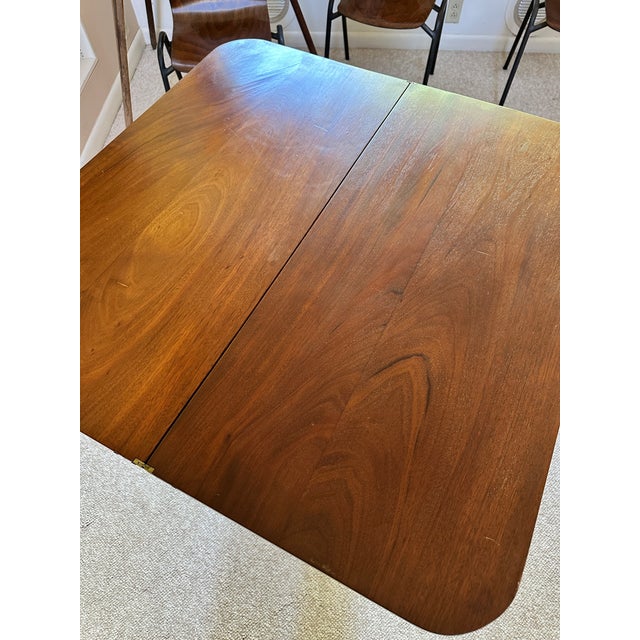 Chippendale Early 20th Century Mahogany Fold-Over Tea & Game Table With Carved Pedestal and Claw Feet For Sale - Image 3 of 12