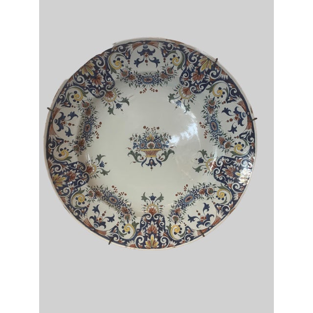 Large Round Rouen Earthenware Dish, 1800s For Sale - Image 12 of 12