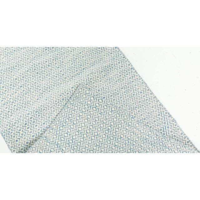 Modern Beige Blue Flat Weave Wool Runner by Doris Leslie Blau For Sale In New York - Image 6 of 6