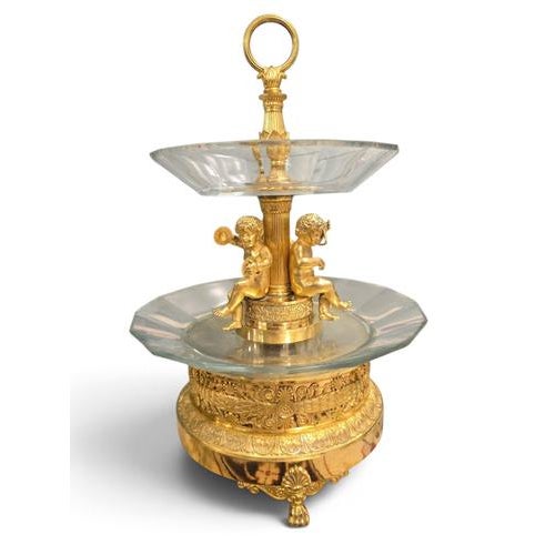 Traditional French Empire Gilt Bronze and Cut Glass Centrepiece Set, 1810, Set of 3 For Sale - Image 3 of 18