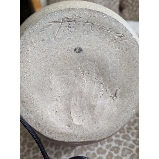 Late 20th Century Drip Glaze Pottery Table Lamp For Sale - Image 9 of 12