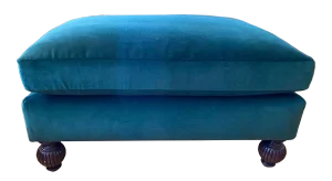 Oversized Custom Evergreen Velvet Ottoman