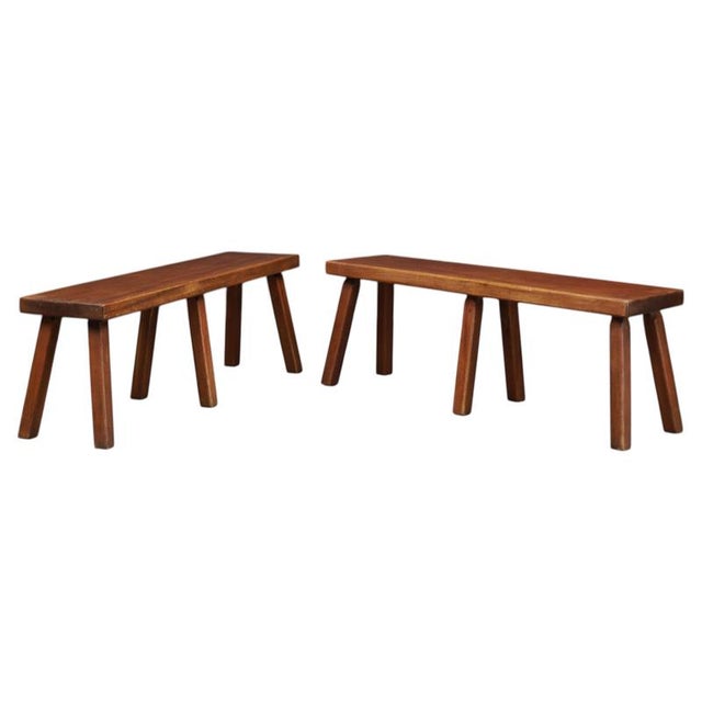 French Primitive Oak Bench with Rich Patina, 1960s For Sale - Image 15 of 15