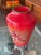 Gorgeous red and gold large kanji vase with a green rim on the top "Eternity" This series of blown vessels uses glass...