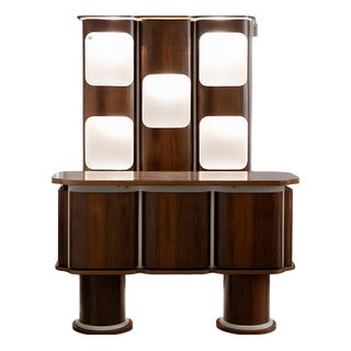 Mid-Century Modern Italian Bar with Panel, 1960s, Set of 2 For Sale