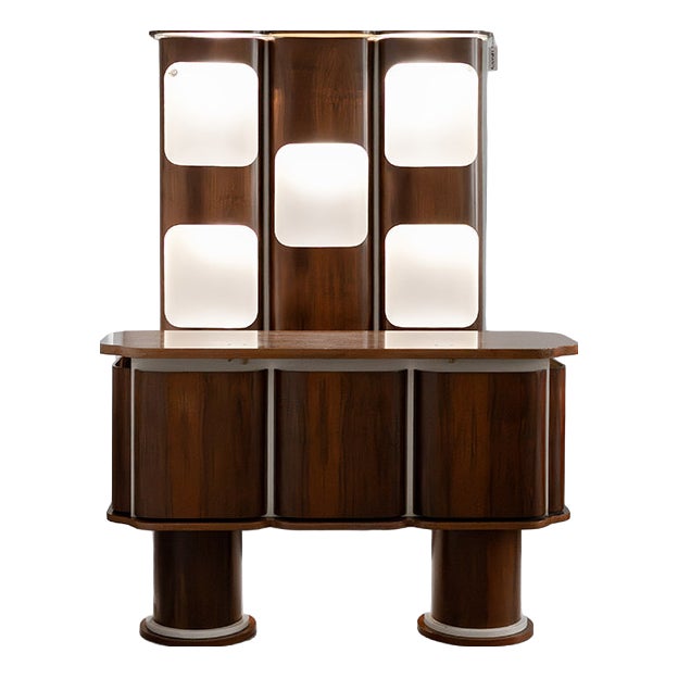 Mid-Century Modern Italian Bar with Panel, 1960s, Set of 2 For Sale