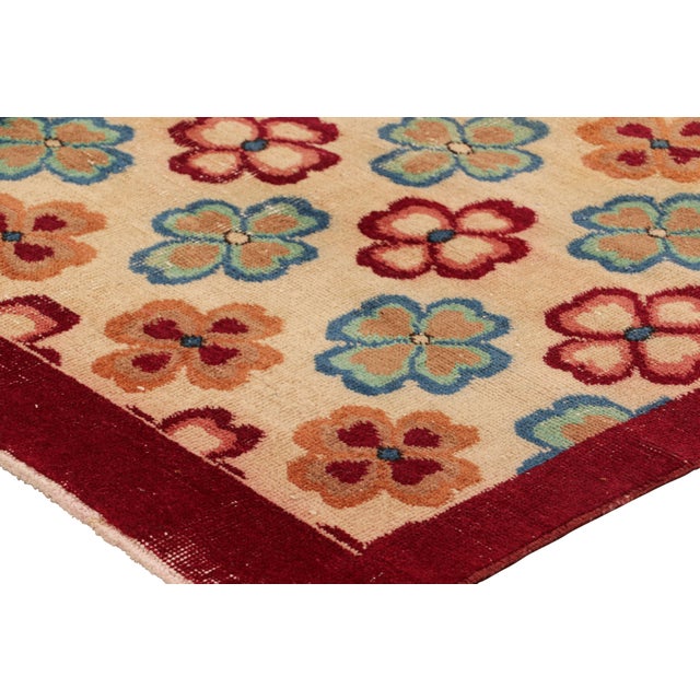 Vintage Zeki Müren Runner in Beige With Colorful Floral Pattern From Rug & Kilim For Sale In New York - Image 6 of 7