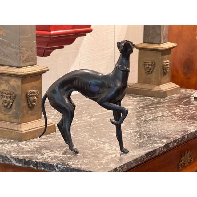 Traditional 1950s Bronze Greyhound Figure For Sale - Image 3 of 11