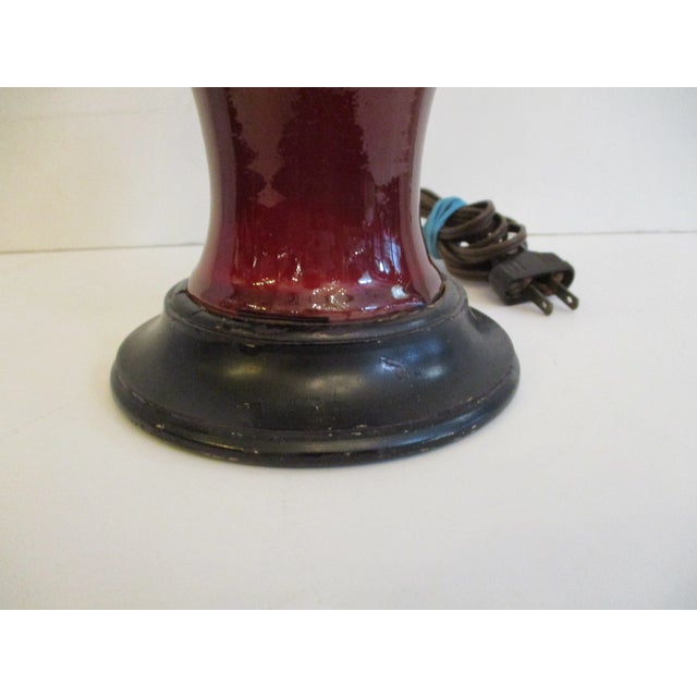 Antique 1910s Chinese Oxblood Baluster Vase Lamp For Sale In New York - Image 6 of 7