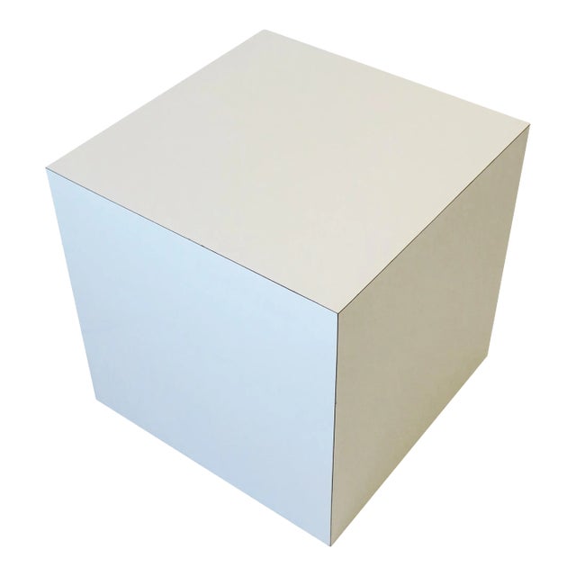 White Cube End Table or Pedestal, Postmodern, Late 20th Century For Sale