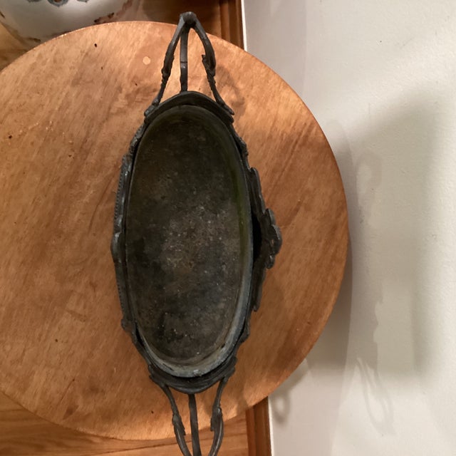 Early 20th Century Antique French Jardiniere Art Nouveau Planter & Plant Potholder For Sale - Image 5 of 12