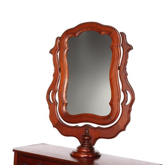 Antique Shaker School Cherry 5 Drawer Chest With Mirror C1890 Measures - 69 7/8" x 39 1/2" x 19 5/8" This antique chest of...