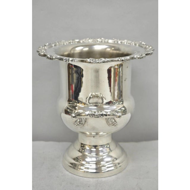 Traditional Vintage Oneida Silver Plated Trophy Cup Urn Champagne Chiller Bar Ice Bucket For Sale - Image 3 of 16