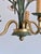 Forest Green Italian Pink Glass Floral Chandelier with Gilt Tole Leaves from Banci Firenze, 1970s For Sale - Image 8 of 16