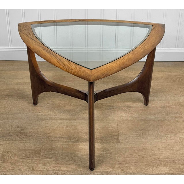 Mid-Century Walnut Sculptural Guitar Pick Side Table by Lane For Sale - Image 6 of 13