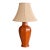Late 20th Century Faceted Terracotta Glaze Architectural Table Lamp With Original Shade For Sale