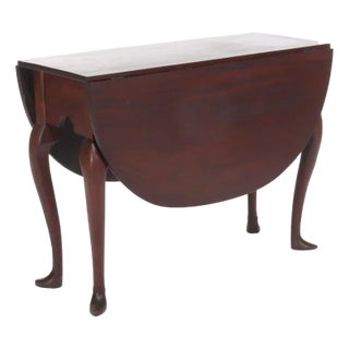 18thC Chippendale Mahogany Drop Leaf Shoe Foot & Gate Leg Table For Sale