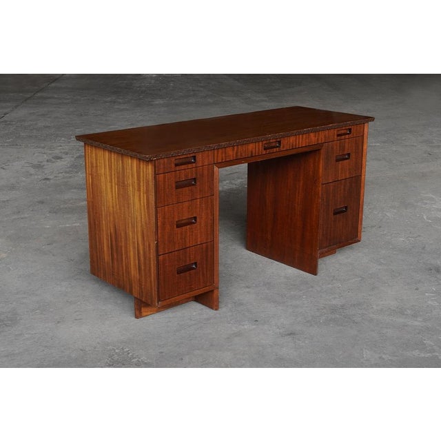 Wood Henredon Taliesin Desk in Mahogany by Frank Lloyd Wright for Heritage, USA, 1950s For Sale - Image 7 of 11
