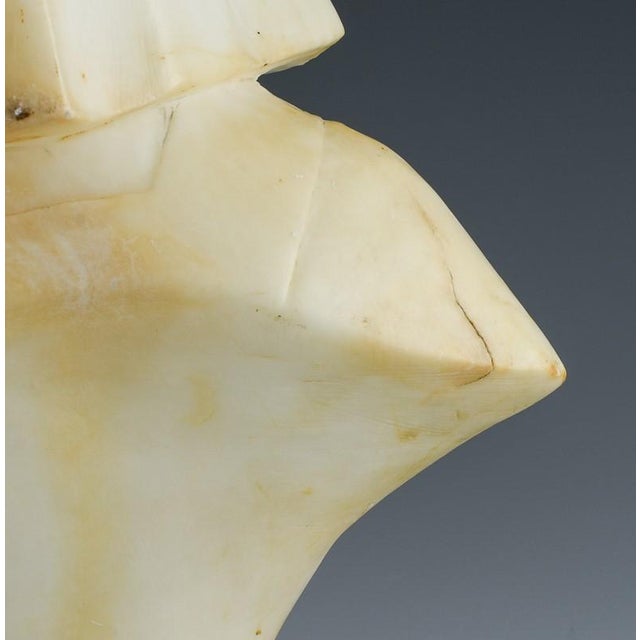 Stone Italian Alabaster Bust of a Young Woman, Circa 1900 For Sale - Image 7 of 9