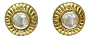 Givenchy Baroque Glass Pearl Chanel Style Earrings, 2 Pieces