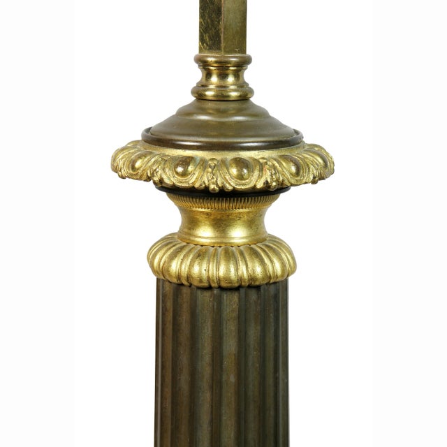 Antique Louis Philippe Bronze Columnar Table Lamp by Decourt, Paris For Sale - Image 4 of 10